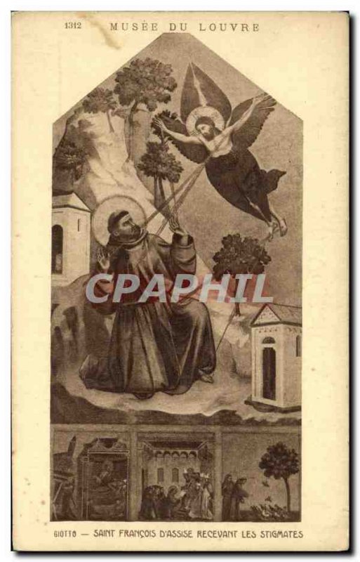 Old Postcard Louvre Museum St. Francis of Assisi Receiving the Stigmata