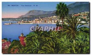 Old Postcard Menton Vue Generale