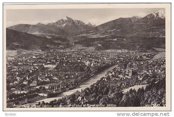 RP; Innsburg gegn Suden mit Serles 2719m Nockspitze 2406m, Tirol, Austria, PU...