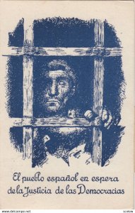 Anti FRANCO Political Postcard, 1947