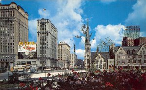 Detroit Michigan 1950s Postcard North on Woodward Avenue DeSoto Billboard