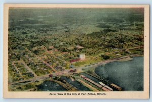 Port Arthur Canada Postcard Aerial View Of The City c1930's Unposted Vintage