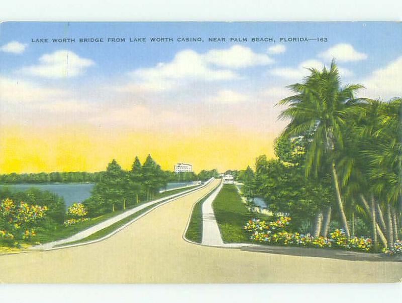 Unused Linen BRIDGE SCENE Palm Beach Florida FL HQ9926