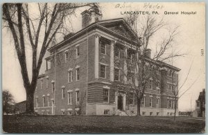 LANCASTER PA GENERAL HOSPITAL ANTIQUE POSTCARD