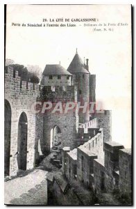 Old Postcard La Cite Carcassonne Gate Senechal at the entrance of the Strings...