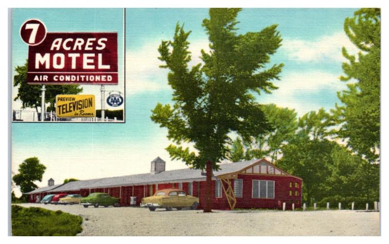 Mid-1900s 7 Acres Motel, Wentzville, MO Postcard