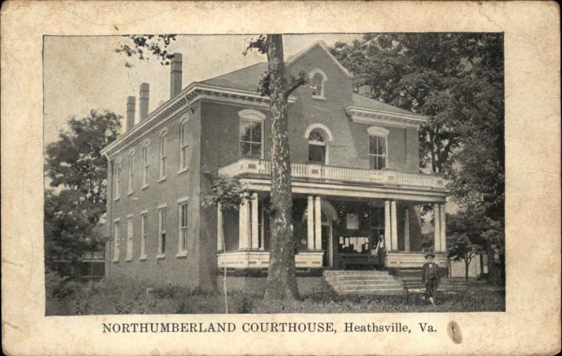 Heathsville Virginia VA Court House Northumberland County c1910 Postcard