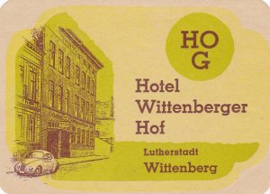 Germany Wittenberg Hotel Wittenberger Hof Vintage Luggage Label sk2366