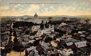 Harrisburg Pennsylvania~Birdseye Panorama~Homes~Business~Capitol~1914 Postcard