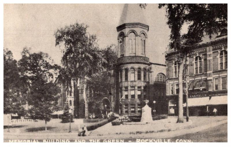 Connecticut  Rockville , Memorial Building and Green