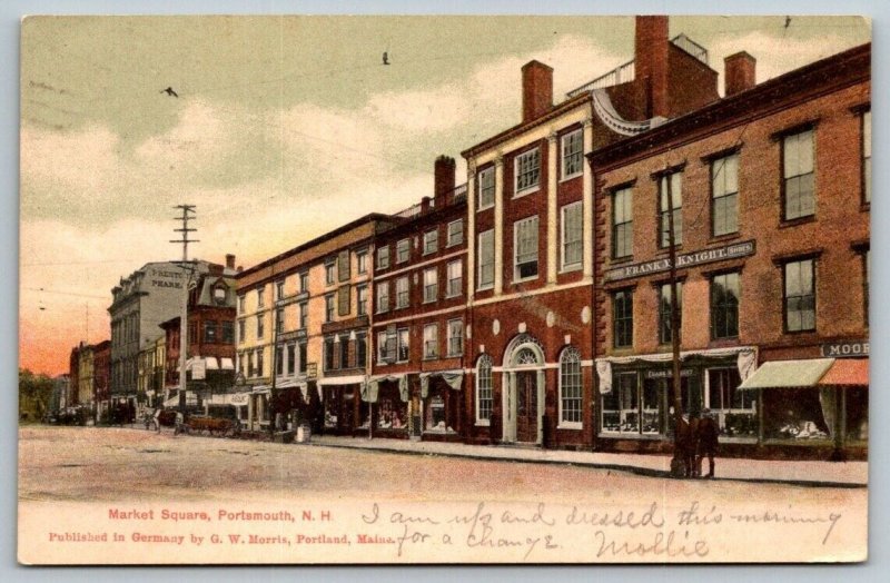 Market Square  Portsmouth  New Hampshire  Postcard  1907