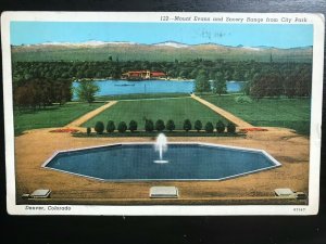 Vintage Postcard 1941 Mount Evans Snowy Range City Park Denver Colorado (CO)