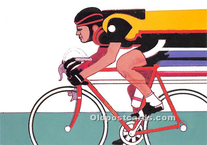 Original Artwork by Robert Peak, 1984 Summer Olympics Cycling Stamp Olympic U...