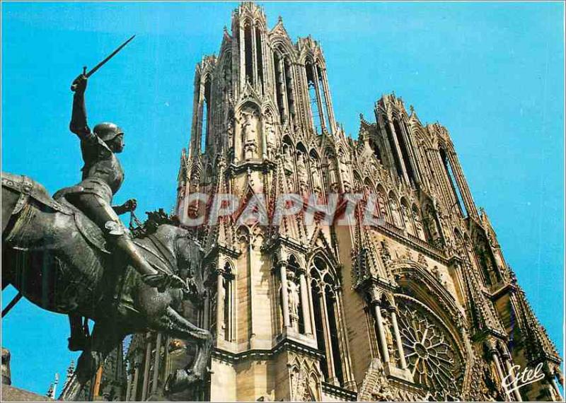 Modern Postcard Reims Marne The facade of Notre Dame Cathedral