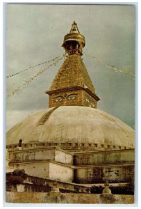 c1950's View of Bodh Nath Stupa Kathmandu Nepal Posted Vintage Postcard