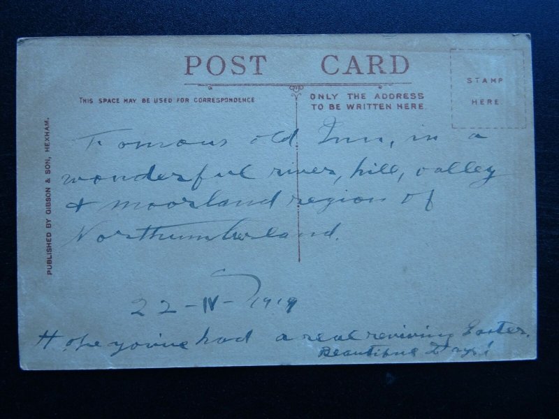 Durham BLANCHLAND Inn Kitchen c1917 Postcard by Gibson & Son, Hexham