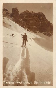 Austria Alpine mountaineers ski winter sports photo postcard Riepenwand Tirol