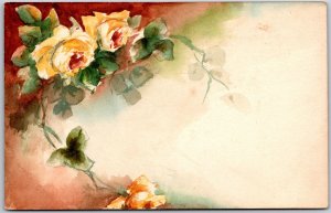 Vintage Style Background, Rose Design, Blank Souvenir Card, Postcard