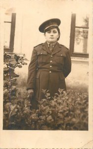 Romanian army military woman uniform photo postcard