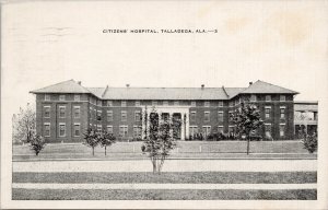 Talladega Alabama Citizen's Hospital Linen Postcard G74