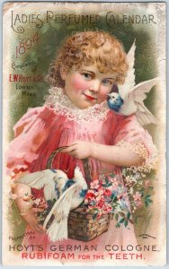 1894 Calendar Hoyt's German Cologne Perfumed Trade Card F217