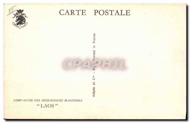 Old Postcard Boat Company Messageries Maritimes Laos