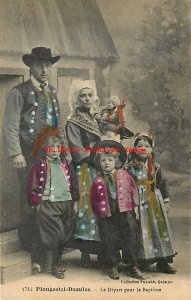 France, Plougastel-Daoulas, Family in Native Ethnic Costume Going to Baptism