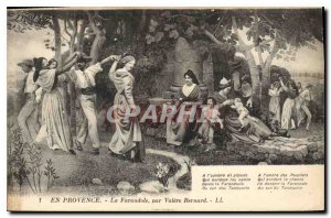 Old Postcard En Provence La Farandole by Valere Bernard