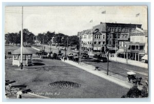 c1910's Depot Station Trolley Square Asbury Park New Jersey NJ Antique Postcard