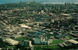 Panama Aerial View Panama City Pacific Ocean Vintage Postcard 08.79