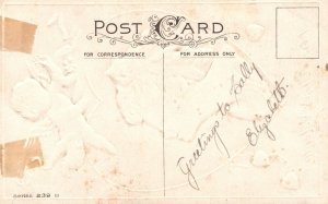 Vintage Postcard 1910's Greet The Valentine Heart Lady Angel Holidays