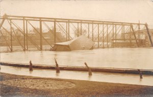 J70/ Warren Ohio RPPC Postcard c1913 Flood Disaster Bridge 272