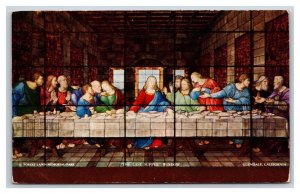 DaVinci Last Supper Window Forest Lawn Glendale CA Chrome Postcard C20