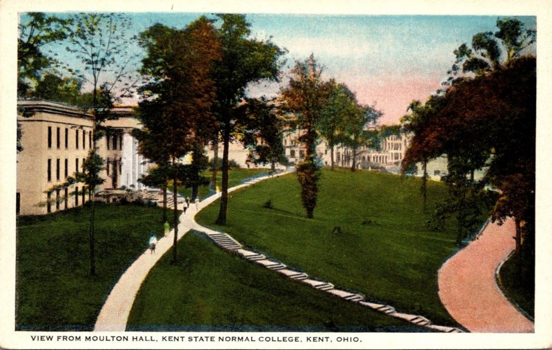 Ohio Kent View From Moulton Hall Kent State Normal College 1931 Curteich