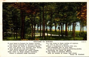 Indiana Winona Lake Welcome To Winona By Victor M Hatfield Curteich