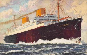 Norddeutscher Lloyd Bremen Steamer Ship Columbus postcard