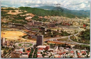 1940's Vista Aerea al Sur Caracas Venezuela Panorama Buildings Posted Postcard