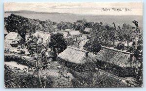 BAU, FIJI ~ Birdseye View NATIVE VILLAGE ca 1900s UDB   Postcard