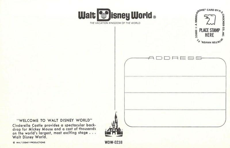 Early Walt Disney World, WDW-238, Mickey and Cast of Thousands Vintage Postcard