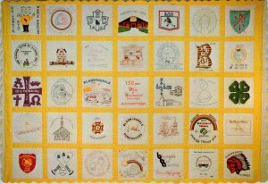 Bloomington, IL Illinois  PUBLIC LIBRARY Sesquicentennial Quilt   4X6 Postcard