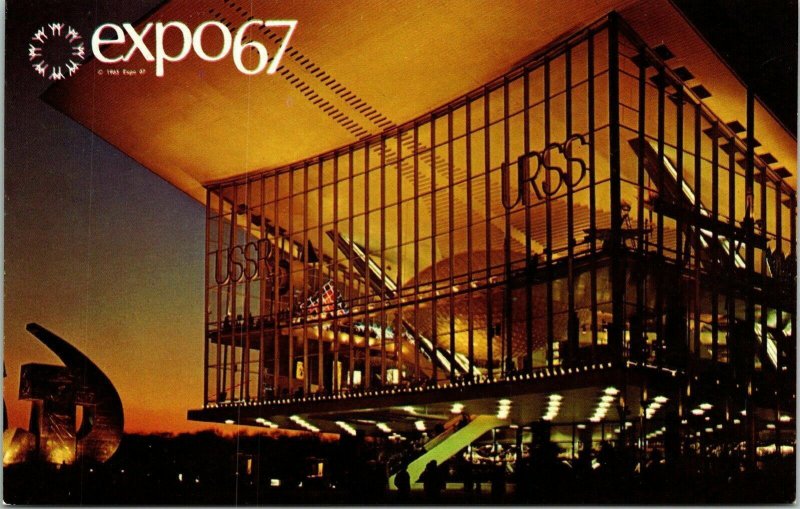 Pavilion Soviet Union Expo 67 Montreal Canada VTG Postcard UNP Unused Chrome 