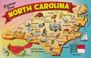 Greetings From North Carolina With Map