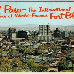 c1960s El Paso, TX Downtown Rim Road Greetings Military Fort Bliss PC Tex A236