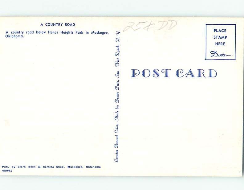 Unused Pre-1980 PARK SCENE Muskogee Oklahoma OK H1838