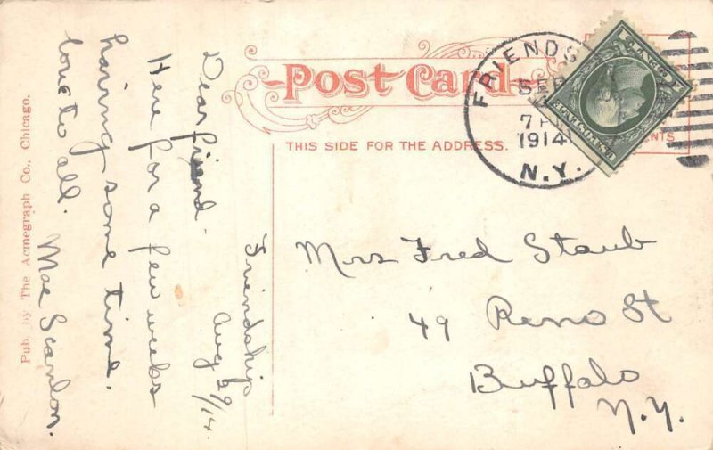 Friendship New York New Friendship Hotel Lobby Vintage Postcard AA87879