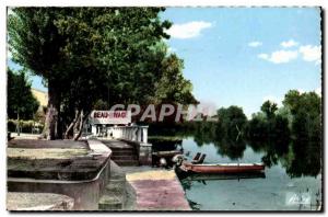 Mansle Old Postcard The Charente and beautiful shore park