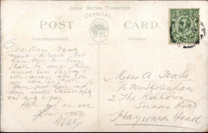 Aino Home Jaspan British Exhibition London c1910 Postcard rpx