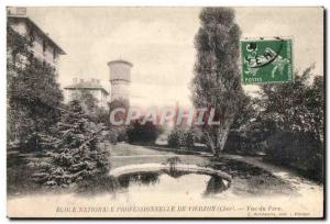 Vierzon - National School Professional - View Park - Old Postcard