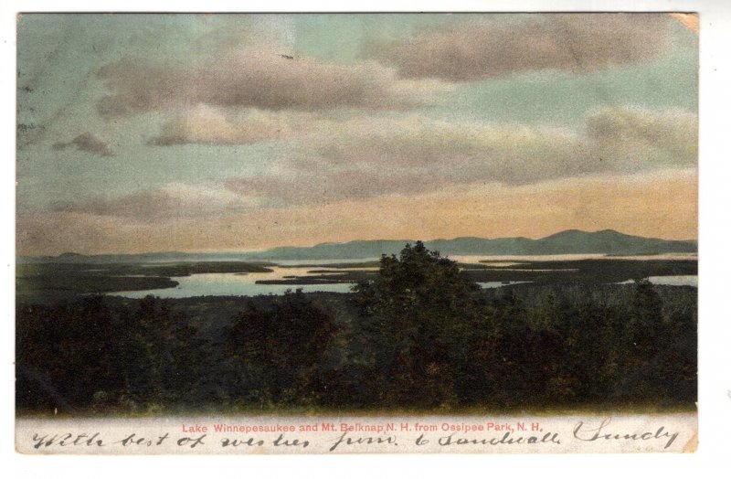 Lake Winnepesaukee and Mt Belknap, Ossipee Park, New Hampshire, Used 1907