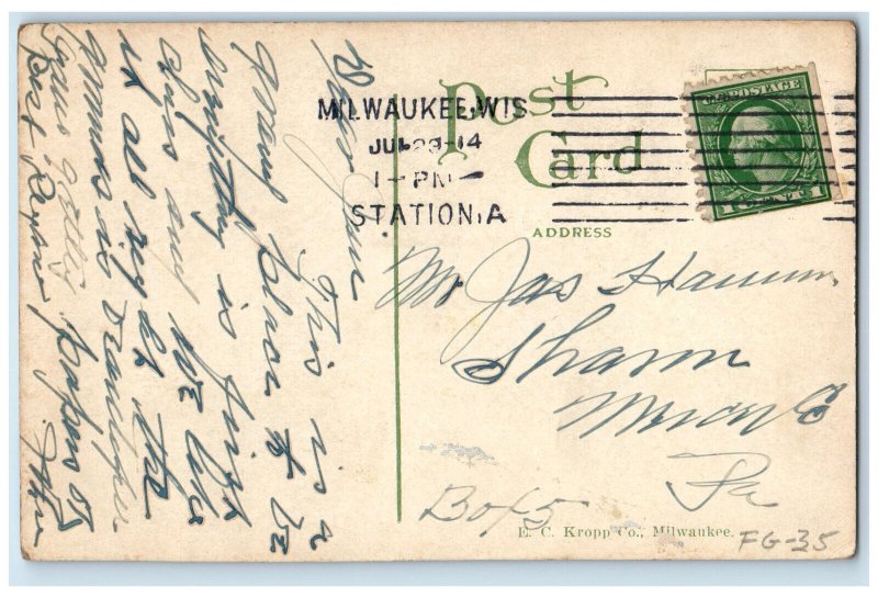 1914 St. Joseph's Convent Layton Boulevard Milwaukee Wisconsin WI Postcard